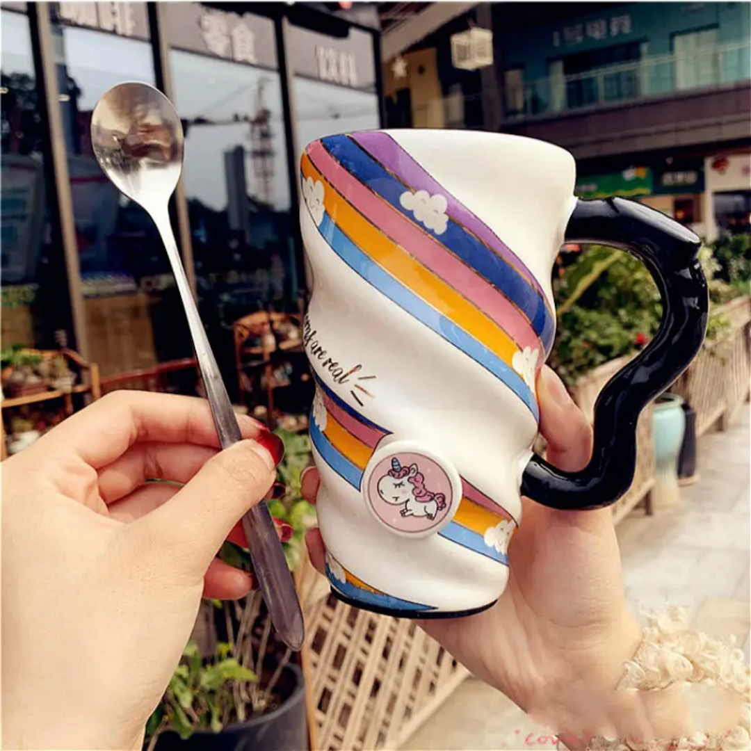 Creative Luxury Ceramic Coffee Mug – Cute Large Capacity Office & Home Use Cup with Lid | ByMeem